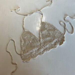 Bohemian festival crochet halter bra top size s/m